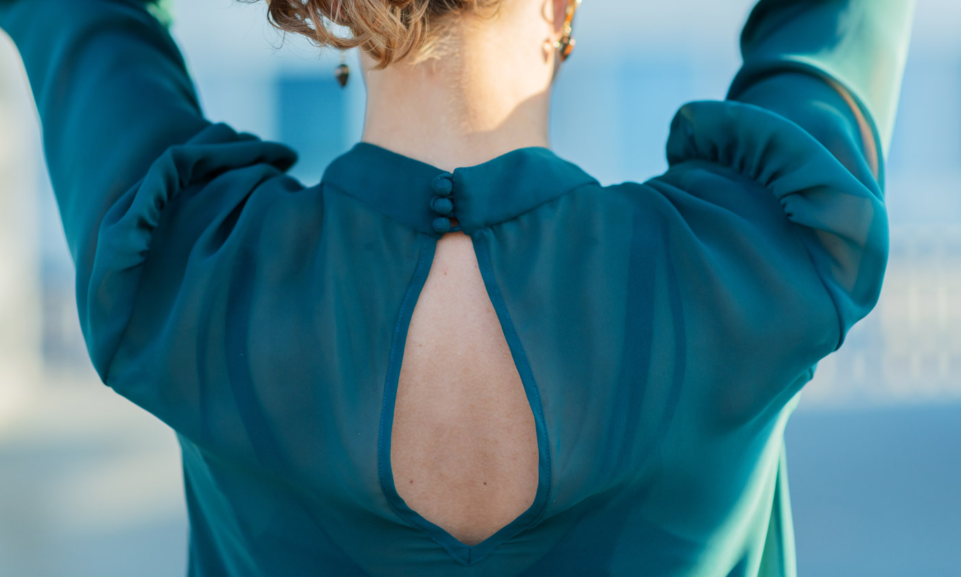 Konzertbluse mit Hose für eine Oboistin